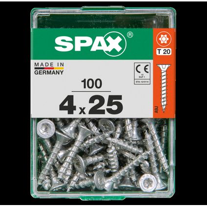 Spax schroef 'T-Star plus' staal geel 25 x 4 mm - 150 stuks