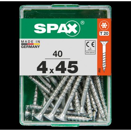 Spax universeel schroef 'T-star' Wirox 4.5x45mm 40 stuks
