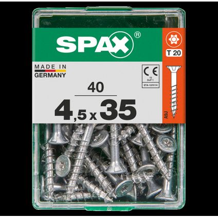 Spax schroef 'T-Star plus' staal geel 35 x 4,5 mm - 40 stuks