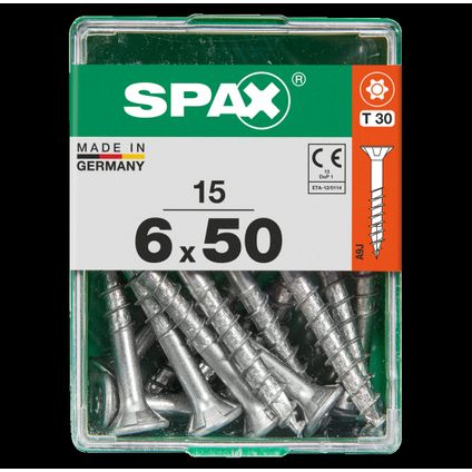 Spax schroef 'T-Star plus' staal geel 50 x 6 mm - 15 stuks