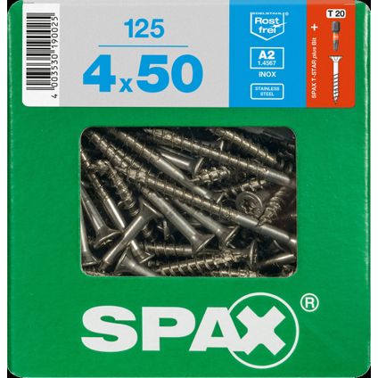 Spax universeelschroef T-Star + A2 inox 50x4mm 125 st