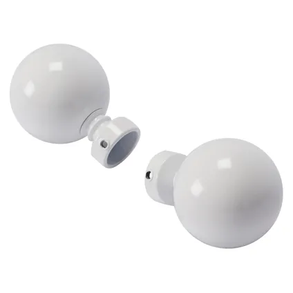 Decomode gordijnknop Bulb wit hoogglans 20mm - 2 stuks