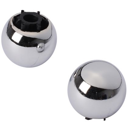 Decomode gordijnknop Sphere chroom 20mm - 2 stuks