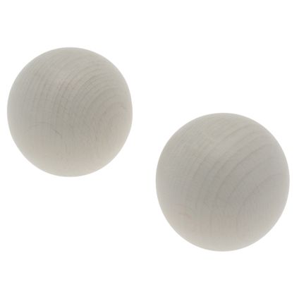Decomode gordijnknop Sphere klei wit 28mm - 2 stuks