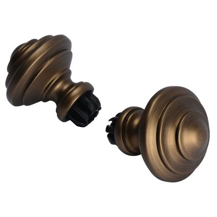 Decomode gordijnknop Whirl brons - 2 stuks