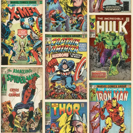 Papier peint Disney Marvel Action heroes multicolore 3
