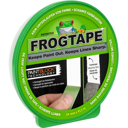Ruban de peintre Frogtape Multi-Surface 41,1m x 24mm vert avec technologie PointBlock 2