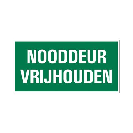 Pickup bord PVC Nooddeur vrijlaten - conform ISO 7010 300x150mm