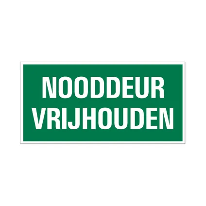 Pickup bord PVC Nooddeur vrijlaten - conform ISO 7010 300x150mm