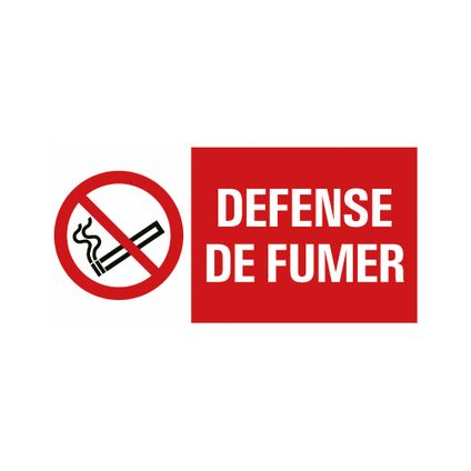 Panneau "Défense de fumer" Pickup 30x15cm PVC rouge