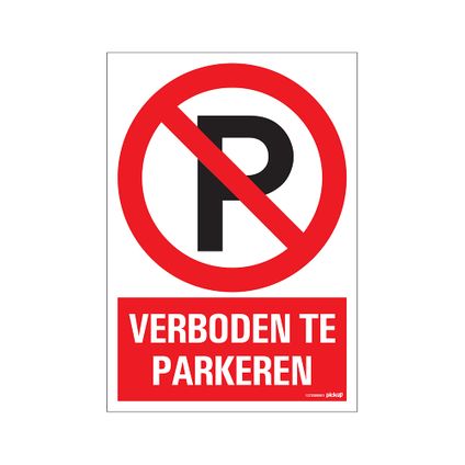 Pickup bord PVC verboden te parkeren 300x150mm