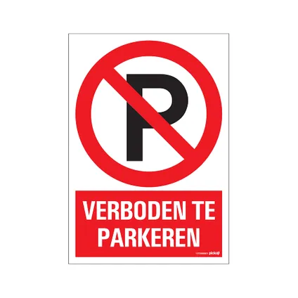 Plaque Pickup PVC Verboden te parkeren 300x150mm