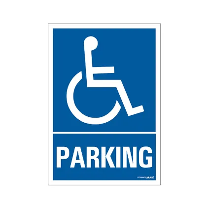 Plaque de signalisation Pickup 'Parking handicapés' 230x330mm