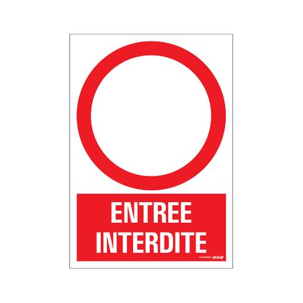Pickup bord "Entrée interdite" 23x33cm PVC rood/wit