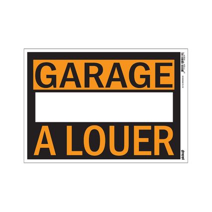 Pickup affiche "Garage à louer" 35x25cm PVC