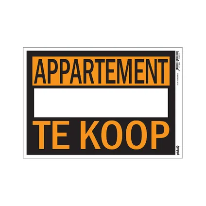 Pickup affiche "Appartement te koop" 35x25cm PVC