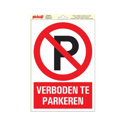 Pickup sticker "verboden te parkeren" 23x33cm