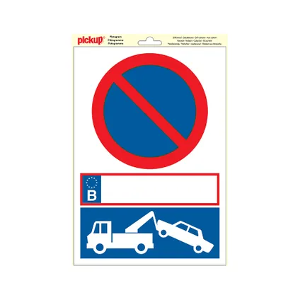 Autocollant parking interdit Pickup 23x33cm rouge/bleu