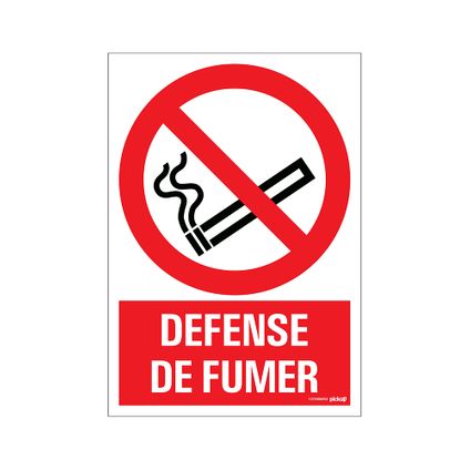 Pickup bord "Défense de fumer" 23x33cm PVC rood