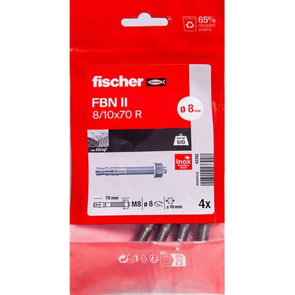 Fischer snelbouwanker FBN II 08/10 A4/4B volle wand 3st.