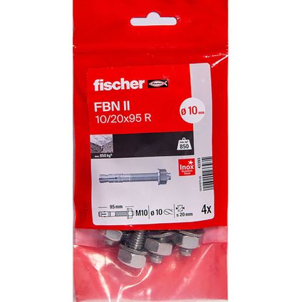 Fischer snelbouwanker FBN II 10/20 A4/4B volle wand 3st.