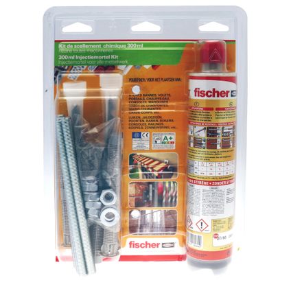 Fischer Kit complet de scellement chimique injection FIS Plus300 T avec accessoires (300 ml)