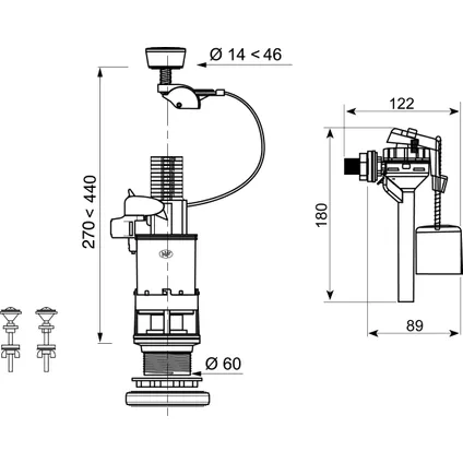 Wirquin set wc-mechanisme Topy 2