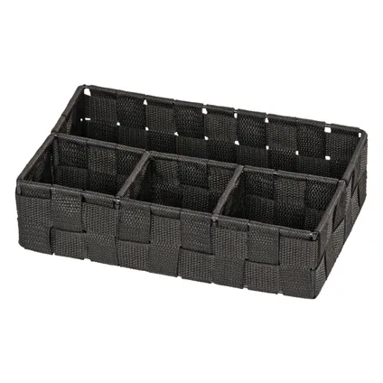 Boîte à compartiments Wenko Adria 4 cases 26xx6,5x17cm noir