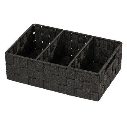 Boîte à compartiments Wenko Adria 3 cases 32x21x10cm noir