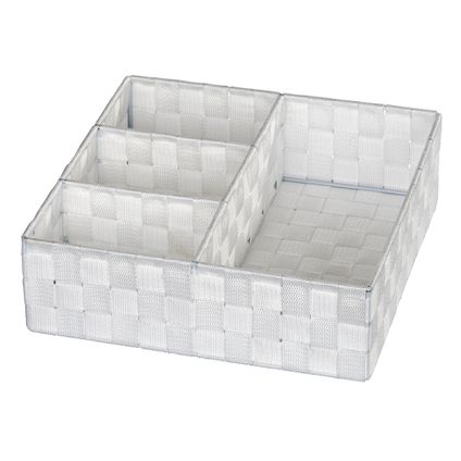 Boîte à compartiments Wenko Adria 4 cases 32x32x10cm blanc