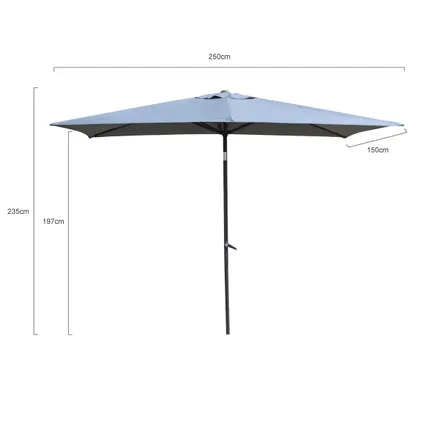 Central Park parasol Cielo aluminium staal 250x150cm antraciet 7