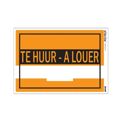 Pickup affiche "A louer/Te huur" 35x25cm PVC