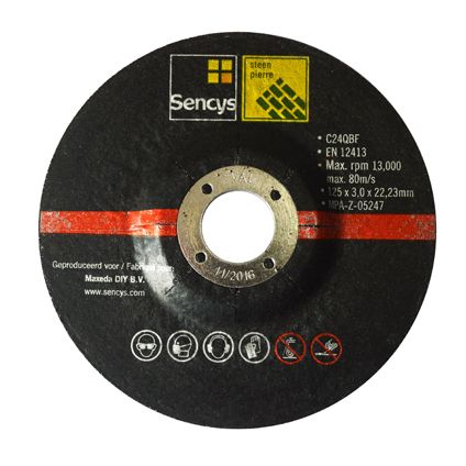 Sencys doorslijpschijf voor steen 125mm – 2 stuks