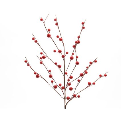 Branche de baies rouge Decoris en plastique 55cm