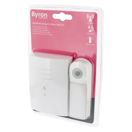 Byron draadloze deurbel B411E plug-in 75m wit 3