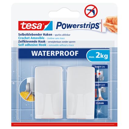 Tesa powerstrips waterproof haken wit