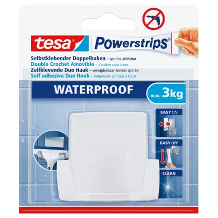 Tesa powerstrips waterproof Duo haak wit 2