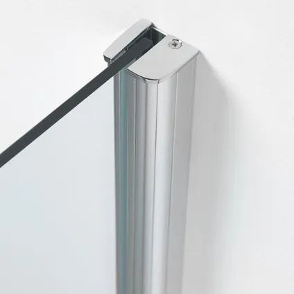 Porte de douche pivotante + paroi latérale Sealskin Impact aluminium argenté poli 90x90cm|8mm verre sécurit transparent anti-calcaire 3