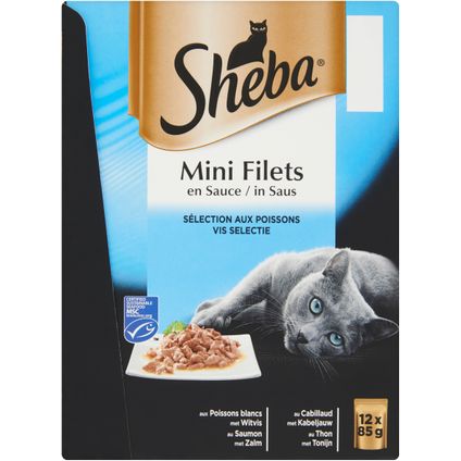 Sheba mini filets alu in saus vis sel mp 12x85gr