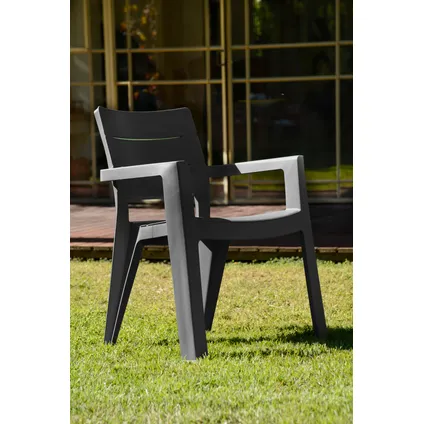 Chaise de jardin empilable Alibert Ibiza graphite 4