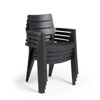 Chaise de jardin empilable Alibert Ibiza graphite 5