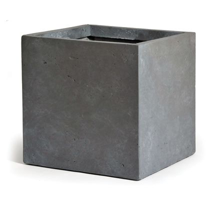 Clayfibre kubus athentiek grijs 28cm