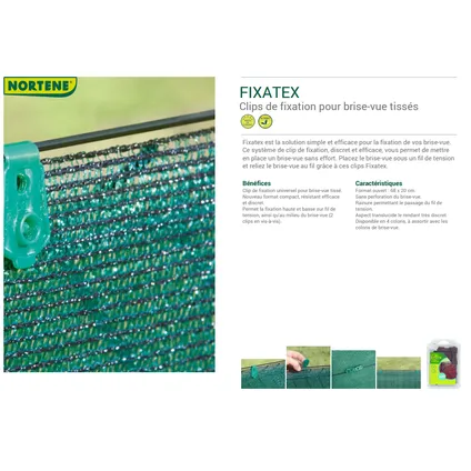 Nortene bevestigingsclip Fixatex groen 20 stuks 2
