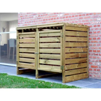 Solid afvalcontainerkast 2 containers 150x80x110cm