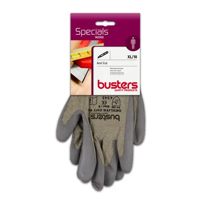 Arrangement liefdadigheid artikel Busters handschoenen Anti Cut polyethyleen grijs M10