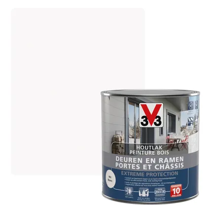 Laque V33 Extreme Protection Portes & Châssis - Blanc - Satiné - 0,5L