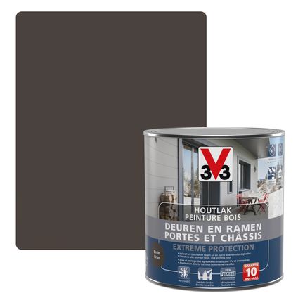 V33 houtlak Deuren & Ramen Extreme Protection bruin zijdeglans 500ml