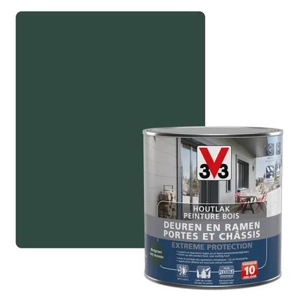V33 houtlak Deuren & Ramen Extreme Protection mosgroen zijdeglans 0,5L