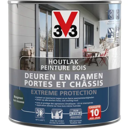 V33 houtlak Deuren & Ramen Extreme Protection mosgroen zijdeglans 0,5L 3