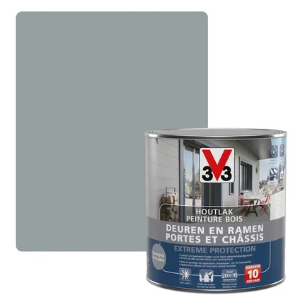 V33 houtlak Deuren & Ramen Extreme Protection steen grijs zijdeglans 0,5L